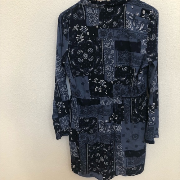 Abercrombie & Fitch Blue Patterned Long Sleeve Dress - Picture 9 of 15